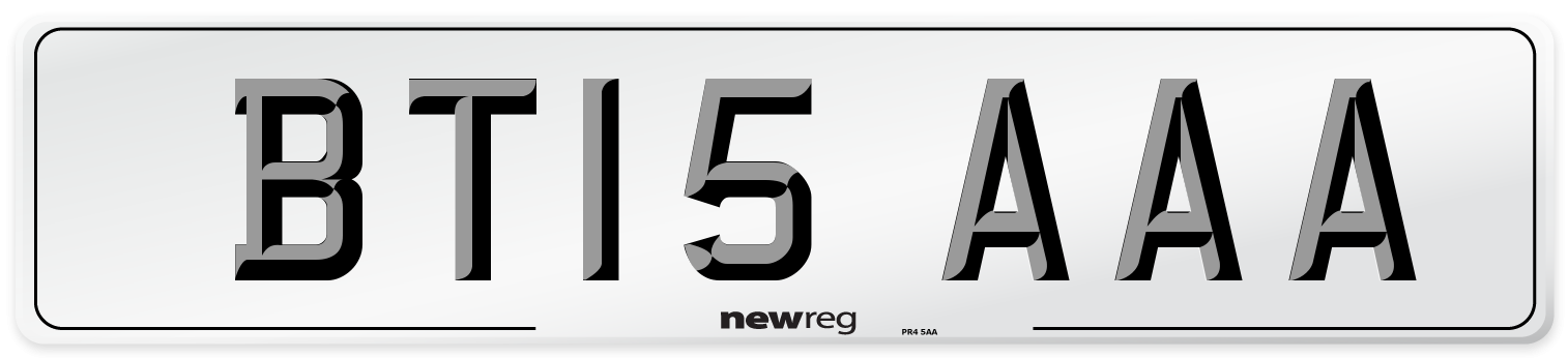 BT15 AAA Number Plate from New Reg